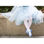 Frozen Inspired Elsa Costumes Flats Shoes Snow Queen Princess Birthday Sandals for Little Girls Toddler or Kids
