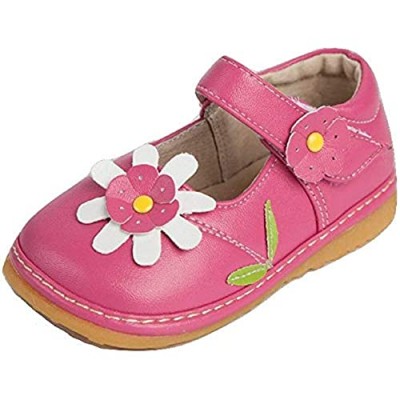 Little Mae's Boutique Mary Jane Squeaky Shoes for Toddler Girls  Ideal Toddler Walking Shoes with Removable Squeaker and Adjustable Velcro Strap - Flexible Sole Baby Shoes