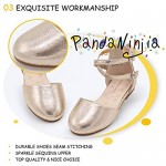 PANDANINJIA Toddler/Girl's Amanda Mary Jane Ballet Flats Ankle Strap Ballerina Dress Shoes Flat Sandals
