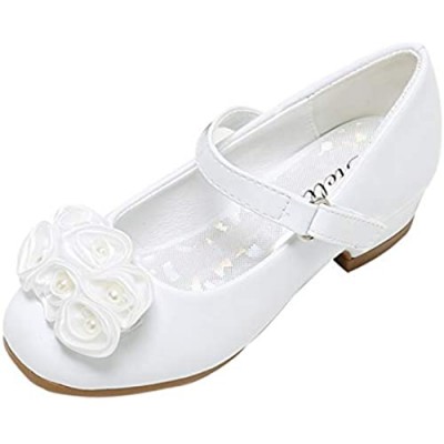 STELLE Girls Mary Jane Flats Low Heel Party Dress Shoes for Kids Flower Girls