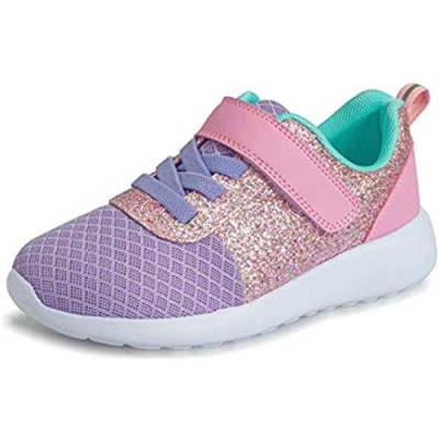 Girls Glitter Sneakers Toddlers Sparkle Fashion Tennis Breathable Running Shoes (Toddler/Little Kids/Big Kids)