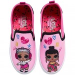 Ground Up Officially Licensed Girls LOL Surprise Pink Slip On Sneakers in Sizes 9-2