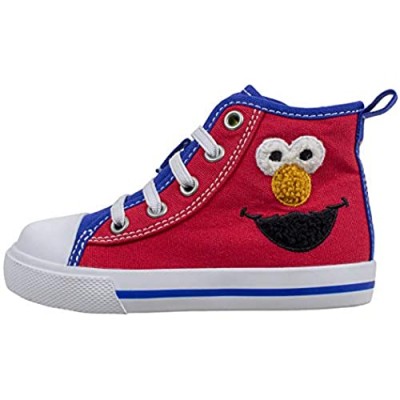 Sesame Street Elmo Shoes  Hi Top Sneaker with Laces  for Toddlers and Kids  Size 6 to 12