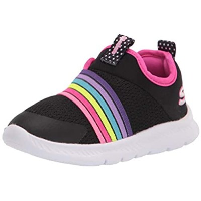Skechers Girls' Comfy Flex 2.0-Rainbow Frenzy Sneaker  Black/Multi  8 Toddler