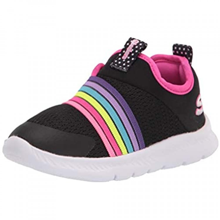 Skechers Girls' Comfy Flex 2.0-Rainbow Frenzy Sneaker Black/Multi 8 Toddler