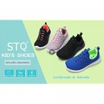 STQ Kids Shoes Girls Boys Lightweight Slip on Walking Sneakers