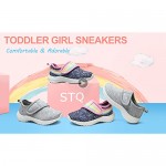 STQ Toddler Girl Shoes Cute Lightweight Walking Sneakers