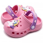 Kids Unicorn Clogs Summer Toddler Boys Girls Slippers Slide Non-Slip Garden Shoes Lightweight Slip-on Beach Pool Water Shoe Shower Sandals