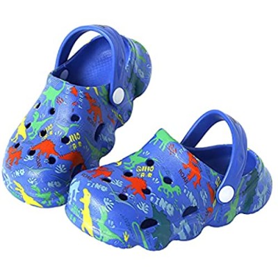 Kitulandy Kids Clogs Dinosaur Boys Girls Cartoon Slides Slippers Toddler Garden Beach Pool Water Shoes