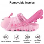 Kiyoh Comfortable Little Kids Clogs Soft Toddler Sandals Baby Slippers Funny Caterpillar Designed Garden Clogs Shoes for Girls Boys