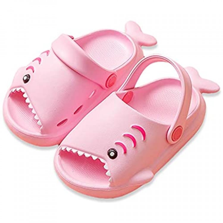 Toddler Clogs Slippers Shark Sandals Girls Boys Cute Cartoon Slides Slip-on Garden Shoes for Beach Pool Shower Slippers
