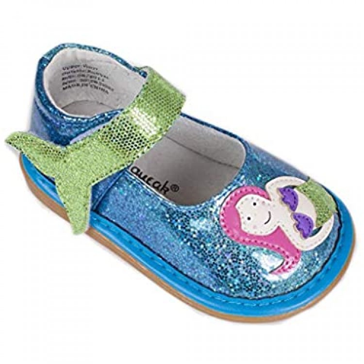 Wee Squeak Girls Toddler Squeaky Shoes with Removable Squeaker