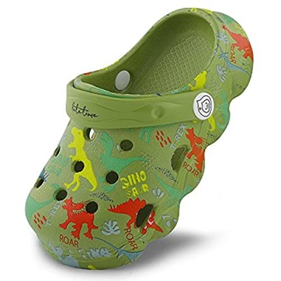 Ysoazgle Kids Clog Shoes Boys Girls Dinosaur Clogs Slippers Toddles Cute Clogs Cartoon Garden Shoes Children Slip On Lightweight Beach Pool Sandals