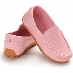 BENHERO Kids Boys Girls Loafers Slip on Soft Synthetic Leather Boat Dress School Shoes Flat