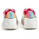 LUCKY STEP Toddler/Little Kid Girls Fashion Sneaker Cute Glitter Dual Hook and Loops Loafers Flats Shoes