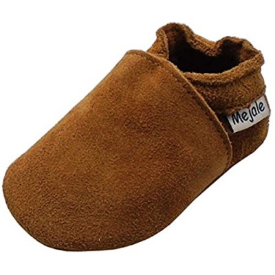 Mejale Baby Infant Toddler Shoes Anti-Slip Soft Soled Leather Moccasin Pre-Walker
