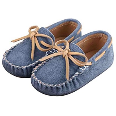 Toddler Boy's Girl's Suede Moccasin Loafers Leather Flats Boat Shoes Soft Indoor Outdoor Slippers