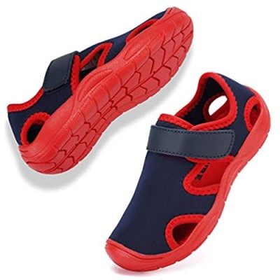 FANTURE Toddler Water Shoes Boys Girls Quick-Dry Aqua Socks Lightweight Closed-Toe Outdoor Sport Sandal(Toddler/Little Kid)