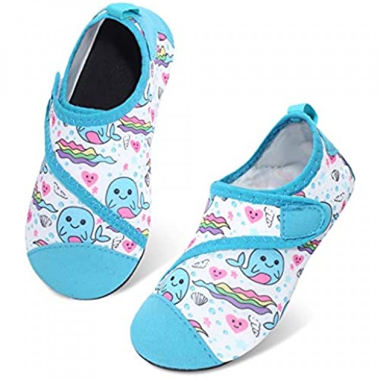 JIASUQI Beach Swimming Pool Athletic Water Shoes Aqua Water Socks for Kids Boys Girls