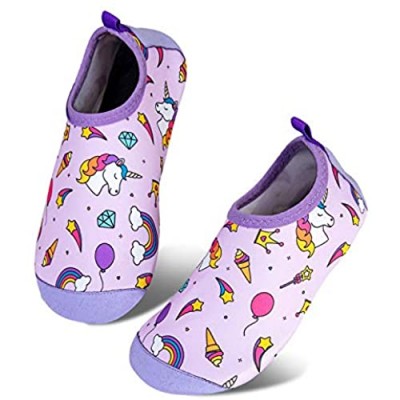 Toddler Kids-Water-Shoes Lightweight Non-Slip Aqua-Socks Swim-Shoes for Beach-Pool Walking for Boys Girls