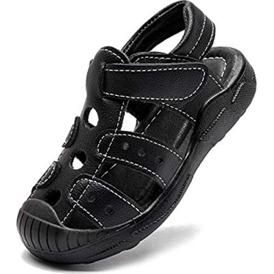WOUEOI Toddler Boys Sandals with Closed Toe Kids Summer Water Shoes for Outdoor