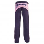 Authentic Brazilian Capoeira Martial Arts Pants - Girls/Children's (Purple with Berimbau Print Along Backside)