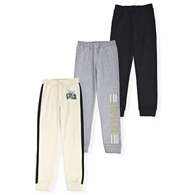 Star Ride Girls 3-Pack Fleece Active Jogger Sweatpants Kids Clothes for Athletic Fashion and Casual Wear