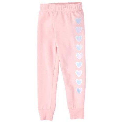The Children's Place Girls' Active Heart Side Stripe French Terry Jogger Pants