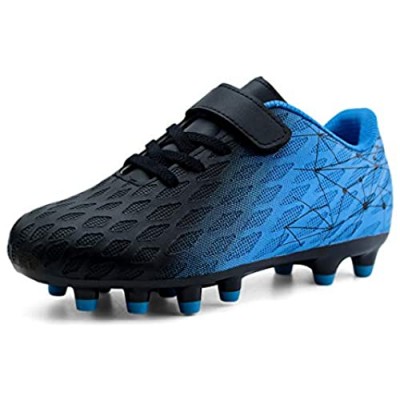 brooman Kids Firm Ground Soccer Cleats Boys Girls Athletic Outdoor Football Shoes
