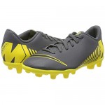 Nike Youth Soccer Mercurial Vapor 12 Academy Multi Ground Cleats Dark Grey/Yellow 4.5 Big Kid