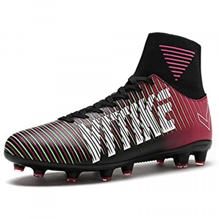 WETIKE Kids Soccer Cleats Boys Youth Cleats Football Boots High-top Cleats for Soccer