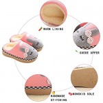JACKSHIBO Girl Cute Home Slippers Kid Fur Lined Winter House Slippers Warm Indoor Slippers for Boys