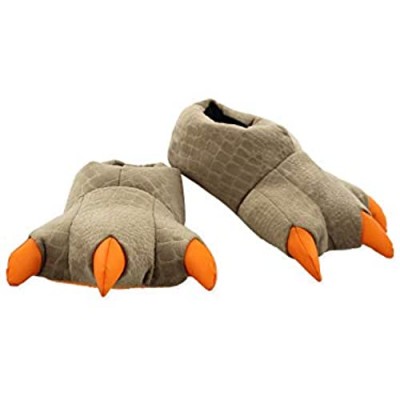 Jurassic World Kids Dinosaur 3-D Claw Feet Plush Slippers