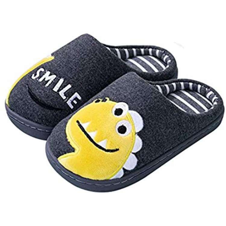 Kids Dinosaur Slippers Girls Boys Slippers Memory Foam Comfy House Slippers Bedroom Home Slippers Winter Warm Indoor Shoes