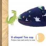 LA PLAGE Dinosaur Slippers for Boys Anti Slip Little Kid Slippers for Kid with Memory Foam