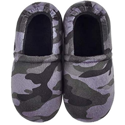 MIXIN Kids Slippers Warm Camo Memory Foam Slippers for Boys Cozy Slip-on Slippers Shoes for Bedroom House Indoor (Little/Big Kids)