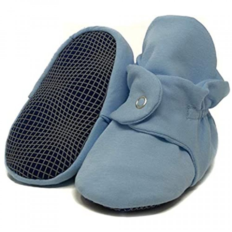 Organic Cotton Baby Booties Non Skid Soft Sole Stay On Baby Shoes House Slippers for Baby Boys Girls Toddlers