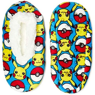 Pokemon Pikachu AOP Boys Fuzzy Babba Slippers