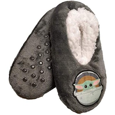 Star Wars Baby Yoda in Pod Boys Fuzzy Babba Slippers (Medium/Large)
