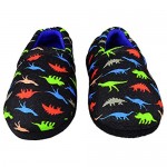 Tirzrro Kids Big Boys Warm Slippers with Soft Memory Foam Indoor Anti-Slip Cute Dinosaur Slippers