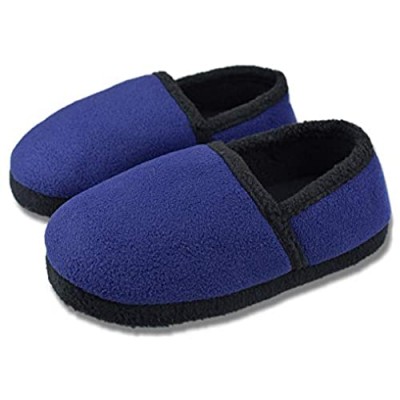 Tirzrro Little/Big Kids Warm Plush Fleece Slippers with Soft Memory Foam Slip-on Indoor Shoes
