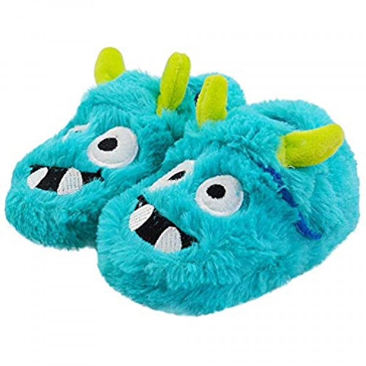 VLLY Boys Monster Slippers Warm Comfy Cute Upper House Cartoon Indoor Slipper Hook & Loop