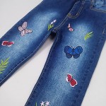 Kidscool Girls Embroiderd Grass Jeans Pants