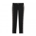 Lee Leopard Tape Jeans for Girls & Teens – Black Skinny Jeans with Animal Print Details | Juniors Girls Jeans