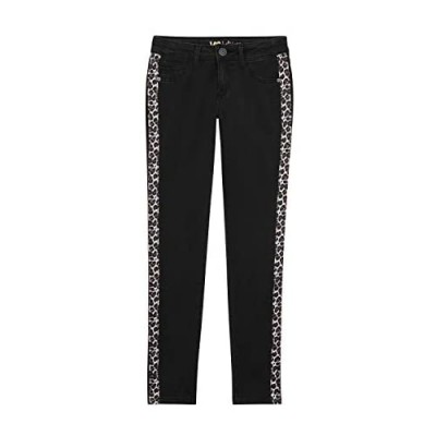 Lee Leopard Tape Jeans for Girls & Teens – Black Skinny Jeans with Animal Print Details | Juniors Girls Jeans