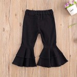 Maemukilabe Bell Bottom Denim Jeans Toddler Kid Girls Ruffle Flare Pants Leggings Trousers 1-7t