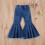MiliMaDa Toddler Baby Girls Bell Bottom Jeans Outfit Ripped Jeans Flare Denim Pants Leggings Trousers