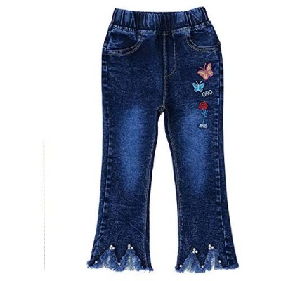 Peacolate Little&Big Girls Embroidery Super Stretchy Jeans Denim Leggings 2-8T