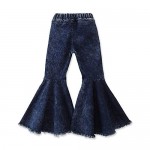 Sitmptol Toddler Bell Bottom Ripped Jeans Baby Girls Bell-Bottoms Ruffle Trousers Flare Pants