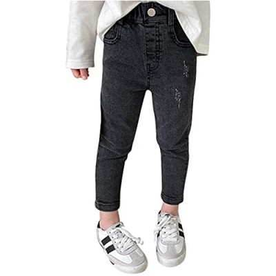 vanberfia Girls' Baby and Toddler Basic Stretchy Denim Jeans